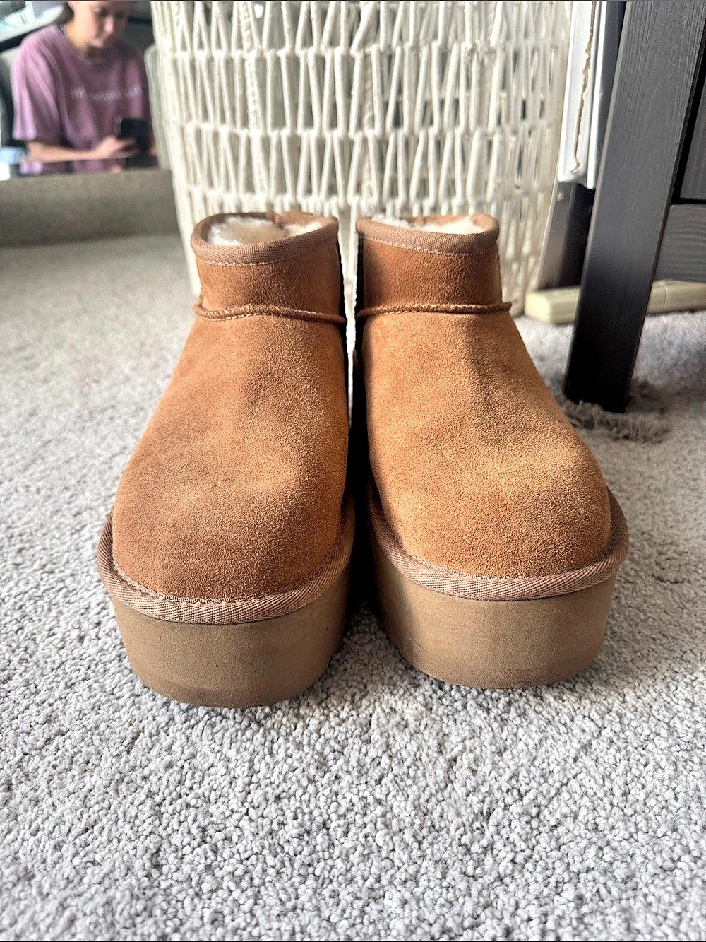 UGG Classic Ultra Mini Platform Ankle Boots Brown US 8